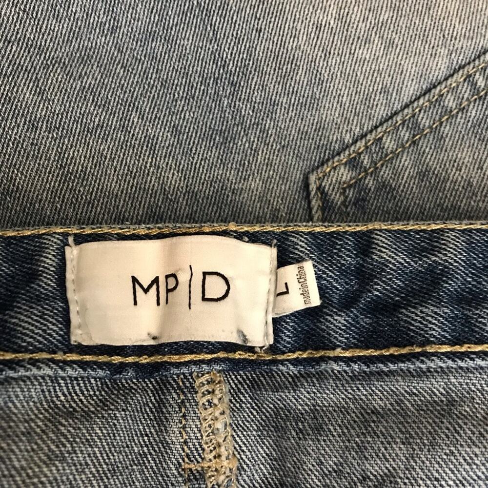 MINKPINK DENIM MPD Distressed Hem Mini Skirt Size Large - Picture 5 of 5
